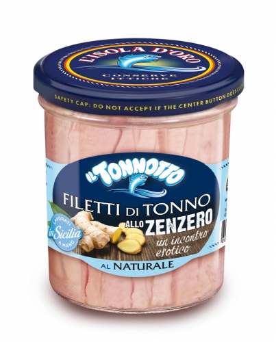 Tuna fillets in brine with ginger 190 g